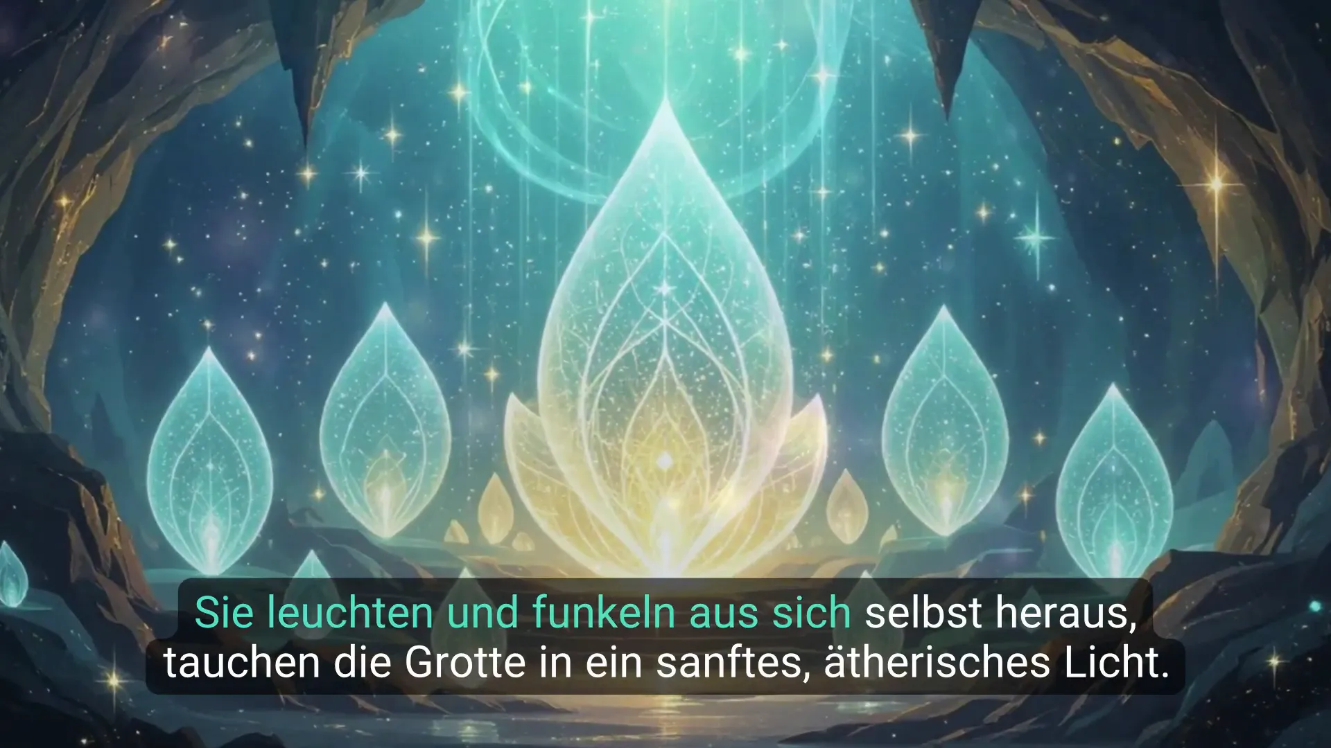 Kristallgrotte mit funkelnden Kristallen