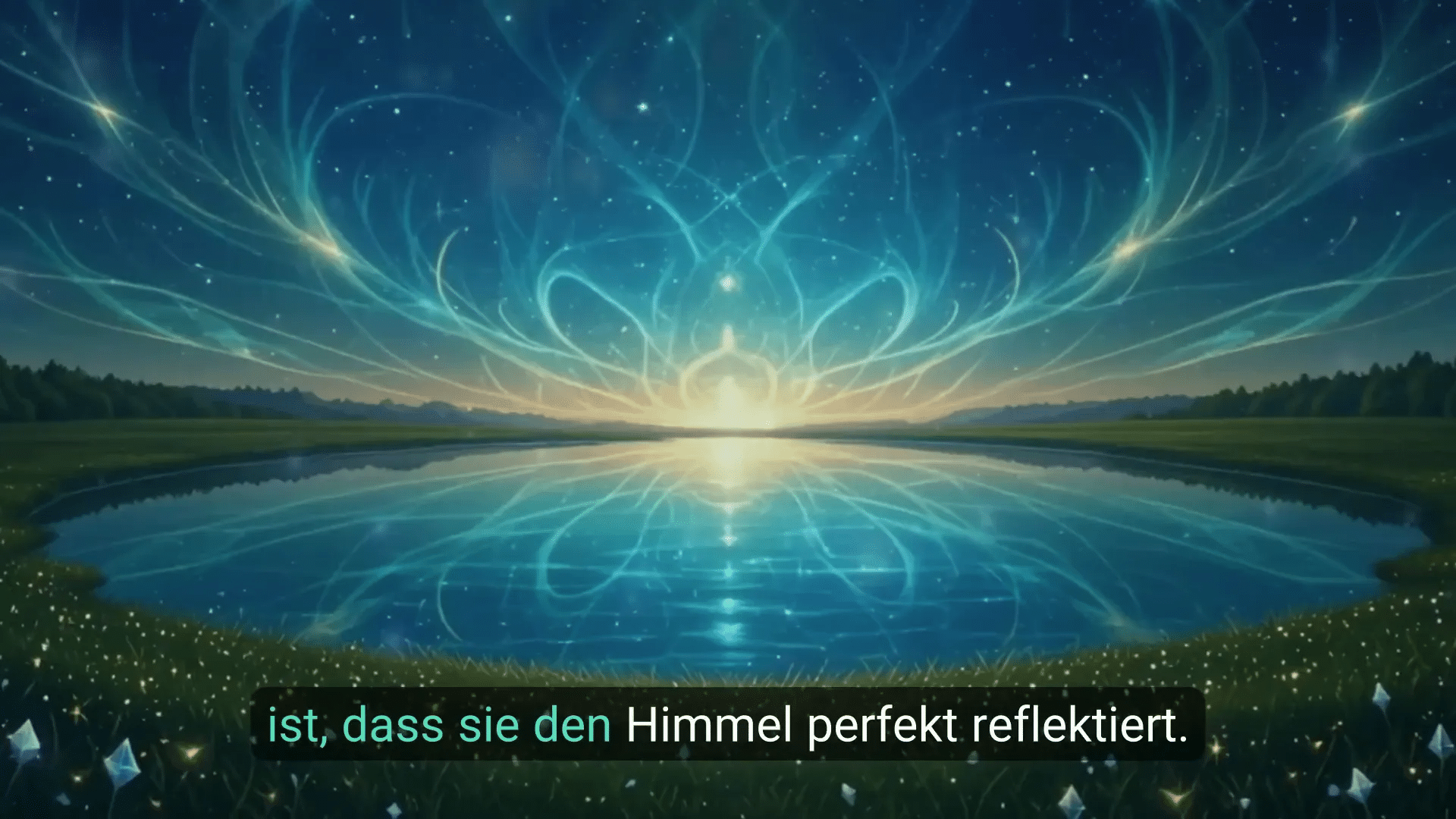 Kristallklarer See mit Spiegelbild des höheren Selbst